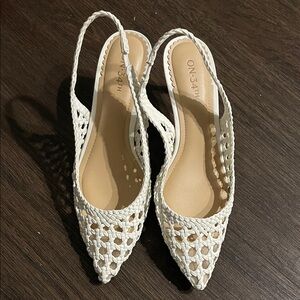 ON 34TH White Woven Slingback Heels- Like New 7.5